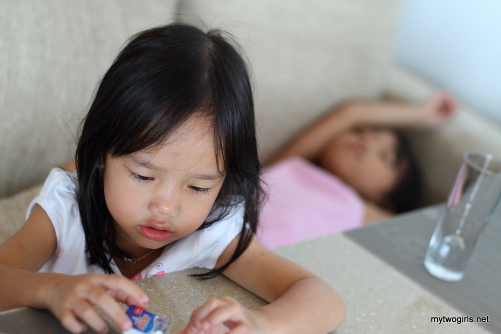 Zaria playing, Zara bored